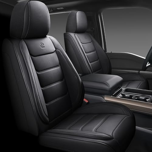 Full Coverage Faux Leather Car Seat Covers Full Set,Automotive Seat Covers for Cars,SUVs Pick-up Truck, Car Seat Cushion, Black Seat Covers for 5 Seats - color: Black, size: Full Set