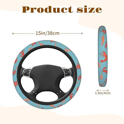 Steering Wheel Cover Accessories Neoprene Cover, Breathable Non-Slip Easy to Install Suitable for Women Men, 14.5-15.5 Inch for Car SUV Van Truck Universal - Seafood - color: Seafood