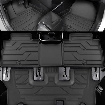 KARPAL Floor Mats for 2025 2024 2023 2022 2021 2020 Kia Telluride LX/S/EX/SX 7&8 Seats (Not for 2027), TPE All Weather Custom Fit Floor Liners Full Set Car Mats Kia Telluride Accessories - style: 2020-2025 | For Kia Telluride | Combo Set