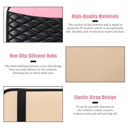 Car Center Console Cover, Waterproof Leather Armrest Cushion, Universal Car Console Protector for Auto, Most Cars, Interior Accessories