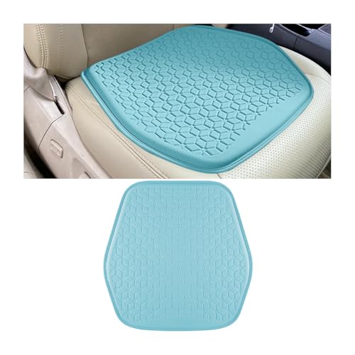 Gel Car Seat Cushion, Soft Cooling Honeycomb Non-Slip Vehicle Seat Bottom Mat for Long Sitting, Breathable Automotive Interior Chair Pad to Reduce Sweat, Universal for Truck SUV RV (Blue) - color: Blue