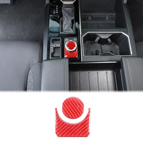 Aunginsy Drive Control Mode Trim Sticker Compatible with Tundra/Sequoia 2022-2025 Center Console Multimedia Control Knob Switch Button Cover Sound Volume Knob Decoration Carbon Fiber Accessories - size: Multimedia Knob Switch Circle Trim