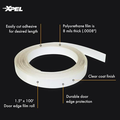 XPEL Door Edge Guard Protection Film Roll, 1/2" x 100' - Car or Truck Doors, Protective Barrier Against Minor Scratches, Paint Chips, Door Edge Impact, and Dings - Prevents Damage and Possible Rust - size: ½ Inch x 100 Foot