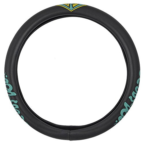 BDK Warner Brothers Scooby Doo Car Steering Wheel Cover - Non-Slip Ergonomic Grip Lining - Durable Faux Leather Steering Wheel Cover - Easy Installation 14.5-15.5 in Diameter Car Accessories (Black)