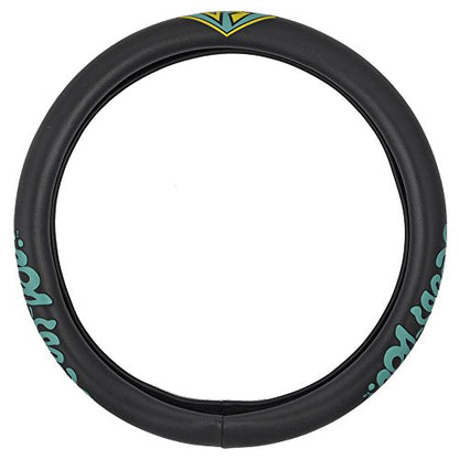 BDK Warner Brothers Scooby Doo Car Steering Wheel Cover - Non-Slip Ergonomic Grip Lining - Durable Faux Leather Steering Wheel Cover - Easy Installation 14.5-15.5 in Diameter Car Accessories (Black)