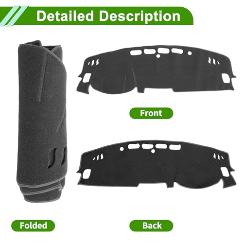 Dash Cover for Nissan Altima 2019-2025 No Hud Dashboard Cover Car Interior Anti-Slip/Anti Dust Polyester Gray 1 Pcs - color: Gray