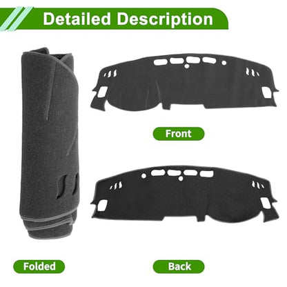 Dash Cover for Nissan Altima 2019-2025 No Hud Dashboard Cover Car Interior Anti-Slip/Anti Dust Polyester Gray 1 Pcs - color: Gray