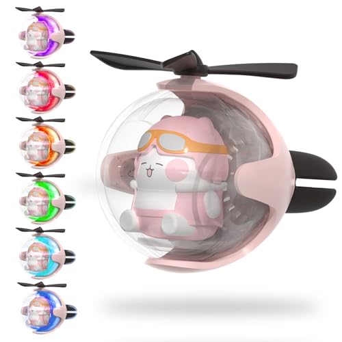 Pink Kitty Car Air Freshener with 6-Color Auto Light Up & 4pcs Scented Tablets – Subtle Fragrance, Decorative Auto Accessories,Cute Mother's Day and Father's Day Small Gift - color: Pink Kitty