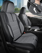 FREESOO Universal Full Seat Covers, Waterproof Faux Leather Automotive Seat Covers with Carbon Fiber Texture Seat Belt Pads, Anti-Slip Airbag Compatible Car Seat Covers for Cars SUVs Trucks - color: Black Gray, size: Full Set - 5 Seats