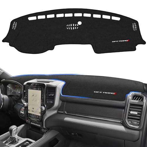 Dashboard Cover for Dodge RAM 1500/2500/3500 2019-2022 2023 2024 2025, Suede Dash Board Cover Dash Mat Protector Compatible with RAM Interior Dash Covers Decoration Accessories (Without HUD) - color: for Dodge RAM 1500/2500/3500 2019-2026
