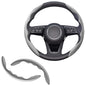 2pcs Universal Fit Carbon Fiber Steering Wheel Cover, Anti-Skid Steering Wheel Cover/Segmented Steering Wheel Protector/Car Interior Accessories (Gray) - color: Gray