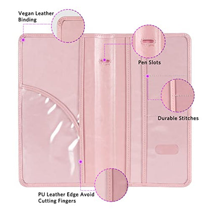 CoBak Car Registration and Insurance Holder - Vehicle Glove Box Car Organizer, Auto Truck Comparment Accessories Case with Magnetic Closure for Essential Document, Driver License, Cards - color: A-Pink