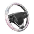 Car Steering Wheel Cover Universal 15 Inch Middle Size Auto Anti-Slip Leather Wheel Protector with Flower Grain Design White Style - color: White