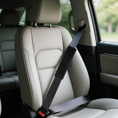 6 Pcs Soft Car Seat Belt Cover Seatbelt Shoulder Pad Black Seatbelt Cover for Shoulder Cushion Protector for Backpack Straps