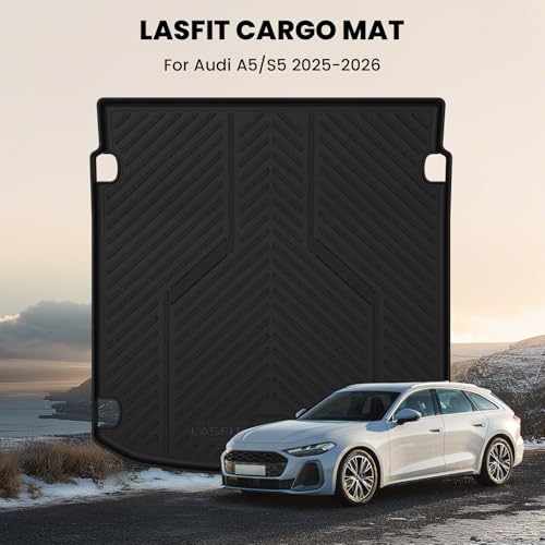 LASFIT Cargo Mat for Audi A5/S5 2025-2026(New Body), Custom Fit All-Weather TPE Trunk Mat for Audi Accessories, Waterproof, Easy to Clean, Black - size: 3)2025-2026|For Audi A5 New Body|Cargo Mat