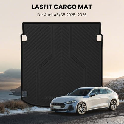 LASFIT Cargo Mat for Audi A5/S5 2025-2026(New Body), Custom Fit All-Weather TPE Trunk Mat for Audi Accessories, Waterproof, Easy to Clean, Black - size: 3)2025-2026|For Audi A5 New Body|Cargo Mat
