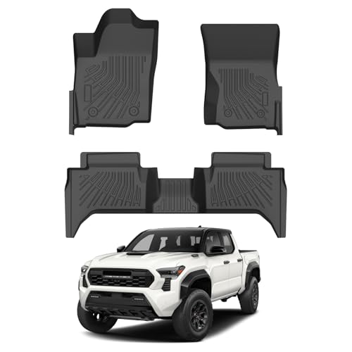Cartist Floor Mats for Toyota Tacoma 2024-2026 (Only Fit Hybrid) Double Cab, All Weather Floor Liners for Tacoma Accessories, Heavy Duty TPE Car Mats, Car Accessories - size: 2)Toyota Tacoma (Only fit Hybrid)【2024-2026】