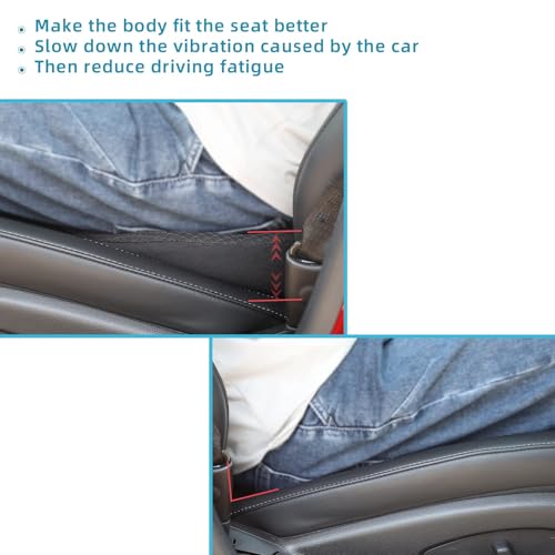 Car Seat Cushion for Driving - Comfort Memory Foam for Car Driver Seat- Back Support, Pain Relief - for Car Travel, Long Trips (Black)
