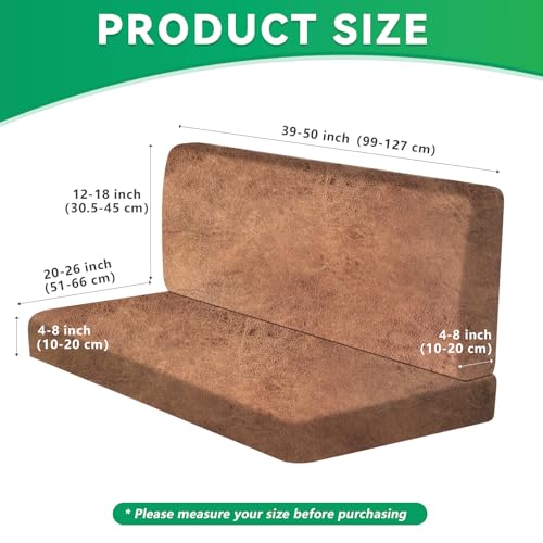 molasofa Leather Like RV Dinette Cushion Covers, RV Booth Seat Cover Stretchable Camper Cushion Couch Covers Washable Slipcovers for RV Camper Car Bench (1 Backrest Cover & 1 Bench Cover, 06Brown) - color: 06brown, size: 1 Bench Cover & 1 Backrest Cover