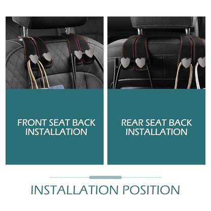 2 PCS Car Purse Hook, Cute Headrest Hooks, Seat Back Storage Holder, for Umbrellas Wallets Support, Multifunctiona Car Accessories (Black)
