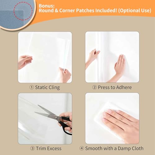 Clear Electrostatic Wall Protector, Static Protective Film, Adhesive-Free, No Residue Protection for Behind Trash Cans, Against Dog Scratches, Furniture, Doors, Splashes and Stains (15.78in*9.84ft) - size: 15.78in*9.84ft