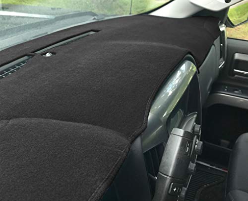 Dash Cover Mat Custom for 2014-2018 Chevy Chevrolet Silverado 1500/GMC Sierra 1500, 2015-2019 Chevy Silverado/GMC Sierra 2500HD 3500HD Dashboard Pad Carpet w/o Forward Collision Warning (Black) Y32 - color: 14-18 Black