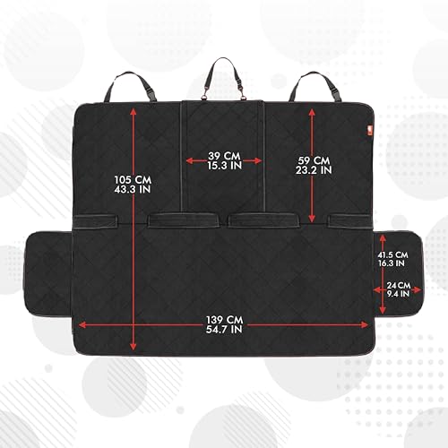 Lusso Gear Dog Car Seat Cover - Waterproof Non-Slip Car Back Seat Protector - Rear Car Seat Cover for Dogs - Universal Fit for Sedans Trucks SUVs - Scratchproof Backseat Car Cover - Machine Washable - color: - Premium Edition - Black