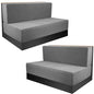 Sfcddtlg RV Dinette Cushion Covers - Grey Stretch Dinette Seat Covers - Washable Loveseat Slipcovers for Camper Car Bench Seats (2 Backrest & 2 Bench Covers)