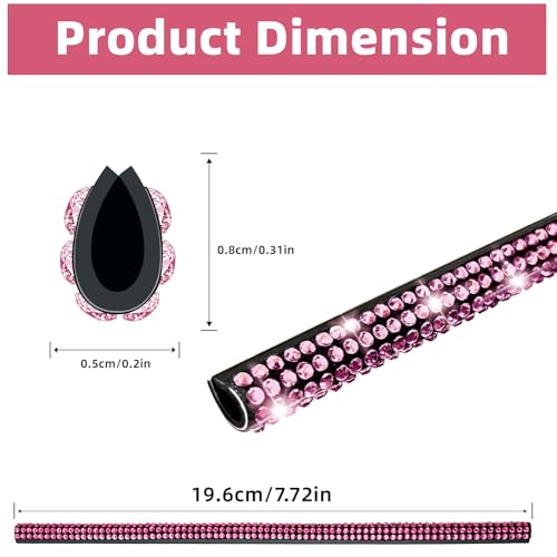 NBTEPEM Bling Car Air Conditioner Decoration Strip for Vent Outlet, 10 PCS Universal Rhinestone Car Vent Outlet Trim Decorations, Bling Interior Accessories for Women and Girls (Pink) - color: Pink