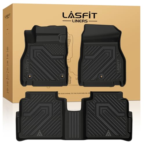 LASFIT Floor Mats for Nissan Kicks 2018-2024 & Kicks Paly 2025, Custom Fit All Weather TPE Floor Liners for Nissan Kicks S/SR/SV 2024 2023 2022 2021 2020 2019 2018 & Kicks Play 2025 Car Mats, Black