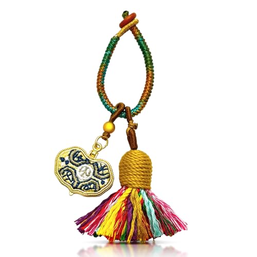 Handmade Tassel Keychain for Car Keys, Purse, Bag Charm Accessory, Bohemian Fringe Pendant Gift - color: Lucky Heart Tassel Charm