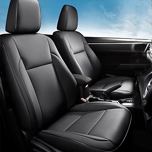 CocheFamilia Custom Fit Corolla Car Seat Covers for Select 2014 2015 2016 2017 2018 2019 Toyota Corolla L LE LE Eco XLE Sedan - Full Set,Leather (Black) - color: Black, size: 2014-2019 Corolla L LE LE Eco XLE Sedan