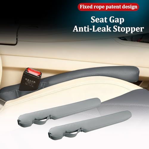 Car Seat Gap Filler, 2PCS Between Vehicle Seats Console Organizer Stop Things from Dropping, Automotive Interior Chair Gap Coverage Fill, Universal for SUV Automobile Truck (Cyan Grey) - color: Cyan Grey
