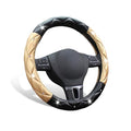Black and Gold Steering Wheel Cover, Auto Cute Diamond Bling Soft Comfort Leather Car Interior Accessories Protector Sparkly Fit Most O-Shaped Steering Wheels
