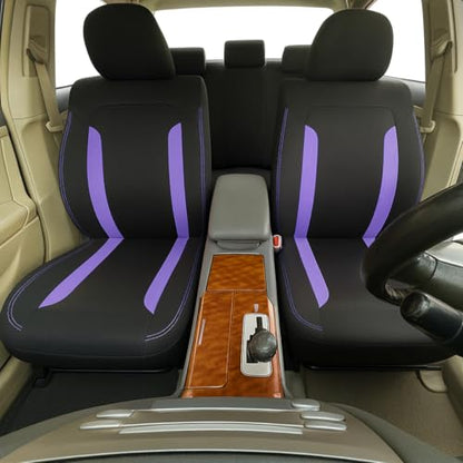 Car Front Seat Covers, Breathable Vehicle Seat Protectors with Mesh Construction and Foam Padding, Comfort Automotive Interior Chair Cover, Universal for SUV RV Truck (Purple)