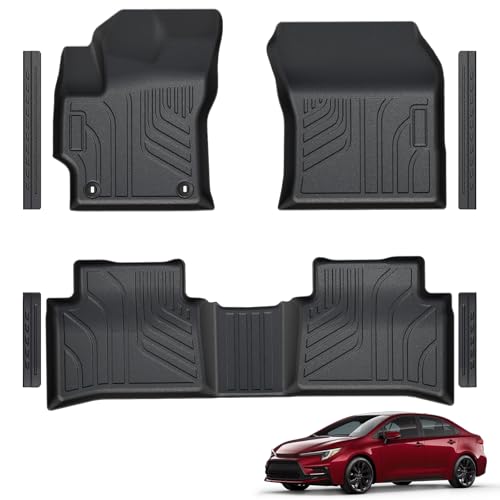 Floor Mats for 2020-2025 2026 Toyota Corolla Sedan (Not Fit for Hatchback and Cross), TPE All Weather Durable Floor Liners Door Sill Guards for Toyota Corolla Accessories