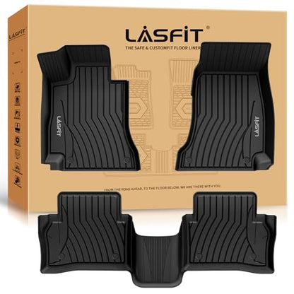 LASFIT Floor Mats for Mercedes Benz E Class 2017-2023 E300 / E350 / E400 / E450/ E43 AMG / E53 AMG / E63 AMG S (Fit Sedan & Wagon Only), All Weather TPE Floor Liners for E Class, 1st & 2nd Row - size: For Benz E Class 2017-2023 Sedan & Wagon