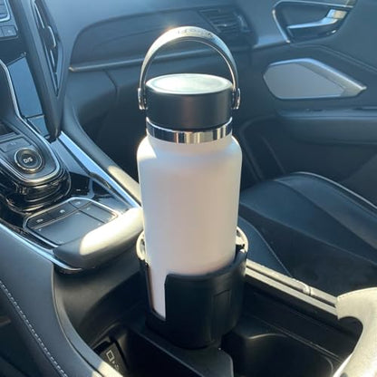 Swigzy Car Cup Holder Expander (Long Base) - Adjustable Expandable Insert Extender, Automotive Adapter Holds Hydro-Flask, Yeti, Nalgene, Large (32 40 oz) Water Bottles, Big Drinks - Universal - color: Black, size: Holds 18-40 oz (Long Base)