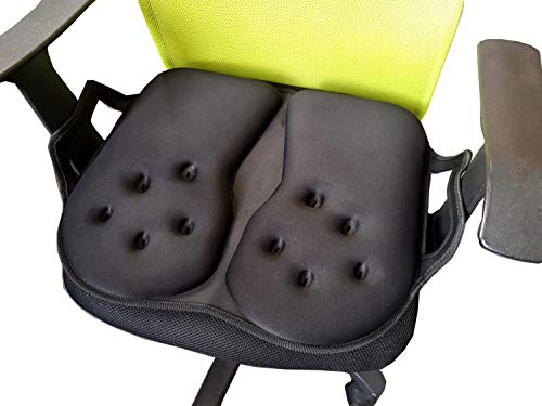Tektrum Extra Thick Foldable Orthopedic Cool Gel Seat Cushion w/Handle for Home, Office, Chair, Car, Travel-Relief for Back, Sciatica, Tailbone Pain, Promote Healthy Posture (TD-GS1631-BLK) - size: 18.5 x 16 x 1.75 Inch