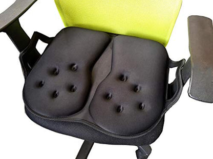 Tektrum Extra Thick Foldable Orthopedic Cool Gel Seat Cushion w/Handle for Home, Office, Chair, Car, Travel-Relief for Back, Sciatica, Tailbone Pain, Promote Healthy Posture (TD-GS1631-BLK) - size: 18.5 x 16 x 1.75 Inch