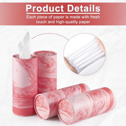 Car Tissue Holder, 4 Pack Car Cup Holder Facial Tissues with Travel Tissue Bag, Quick and Convenient Flower Combination Car Tissue Box(4 Canisters/200 Tissues) Orange