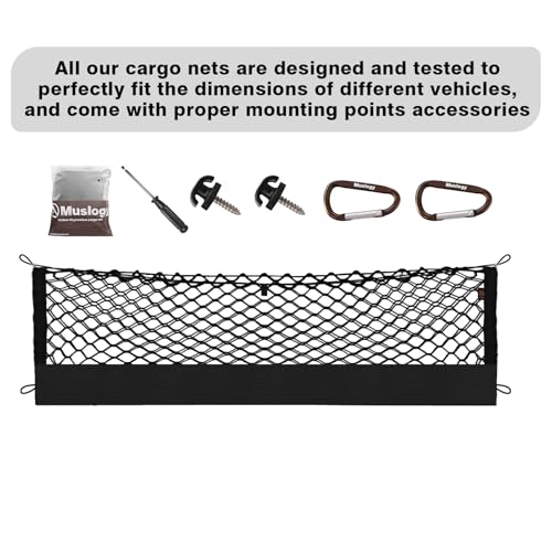 Truck Bed Cargo Net Trunk Netting Compatible with Toyota RAV4 2019-2024 2025 Accessories, Pickup Cargo Organizer SUV Sedan Storage Net w/Heavy Duty Carabiners - style: 19-24 RAV4