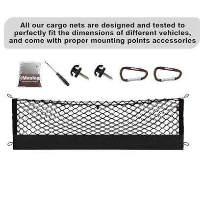 Truck Bed Cargo Net Trunk Netting Compatible with Toyota RAV4 2019-2024 2025 Accessories, Pickup Cargo Organizer SUV Sedan Storage Net w/Heavy Duty Carabiners - style: 19-24 RAV4