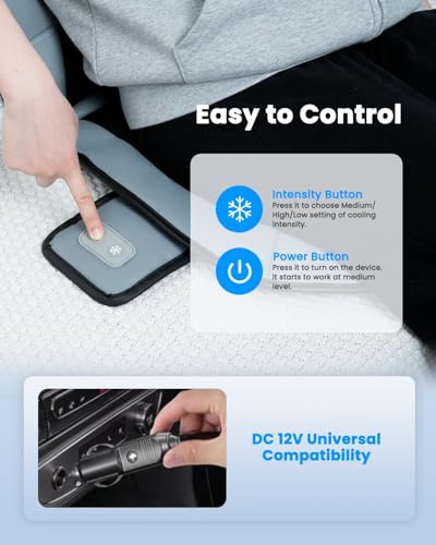 COMFIER Cooling Car Seat Covers Front Seats, Black 12V Cooling Car Seat Cushions, Front Seat Covers for Cars SUV Universal