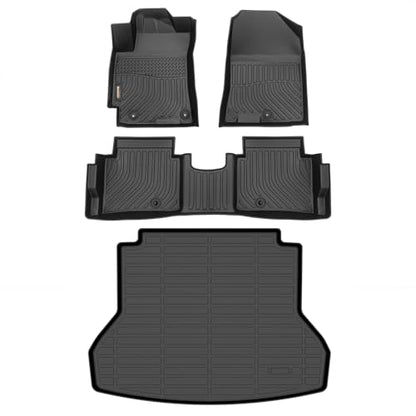 Binmotor-All Weather Car Floor Mats & Cargo Liner Set for Hyundai Elantra 2017-2020, 1st & 2nd Row & Rear Cargo Mat TPE Rubber Liners for Hyundai Elantra Accessories - style: 2) Car Mats for Hyundai Elantra (2017-2020) full set
