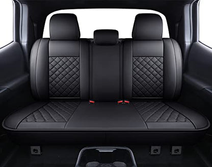 Tomatoman Tacoma Seat Covers Compatible with Toyota Tacoma 2005-2024 2025 2026 TRD Sport Offroad Access Extended Cab SR5 V6 Limited Waterproof Faux Leather(Full Set, Black) - color: Full Set/Black