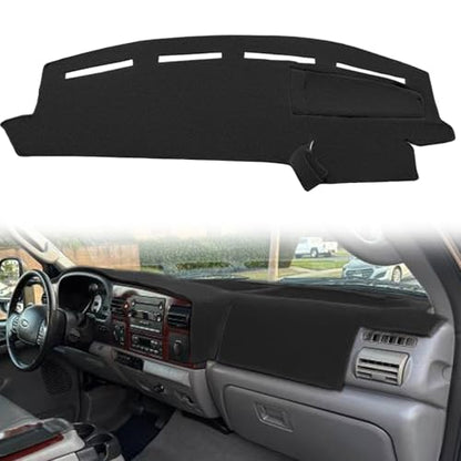 Yiz Dashboard Cover Dash Cover Mat Pad Carpet Custom Fit for 2005 2006 2007 Ford F250 F350 F450 F550 Super Duty Pickup Truck (Black) J134 - color: black