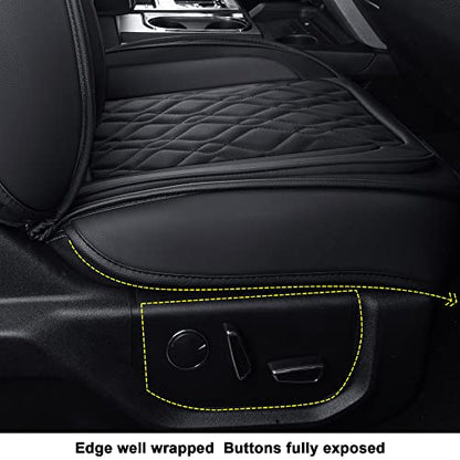 LUCKYMAN CLUB F150 Front-only Seat Covers J03-Q3 with Waterproof Faux Leather, Fit 2015-2025 Ford F150 and 2017-2025 F250 F350 F450 (Front only, Black) - color: Black, size: Front Pair