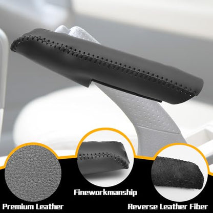 Genuine Leather Handbrake Protector Cover Compatible with Toyota RAV4 2009-2012 Anti-Slip Hand Brake Parking Lever Sleeve Black