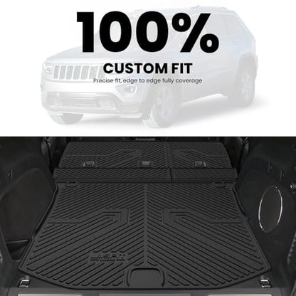 LASFIT Cargo Mat for Jeep Grand Cherokee 2011-2021 Accessories Rear Backrest Mat Trunk Seatback All Weather TPE Custom Fit Cargo Liners Black - style: Grand Cherokee 2011-2021 Cargo Mat